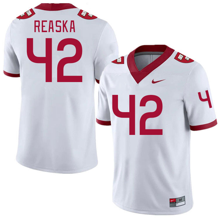 Men-Youth #42 Logan Reaska Harvard Crimson 2023 College Football Jerseys Stitched Sale-White